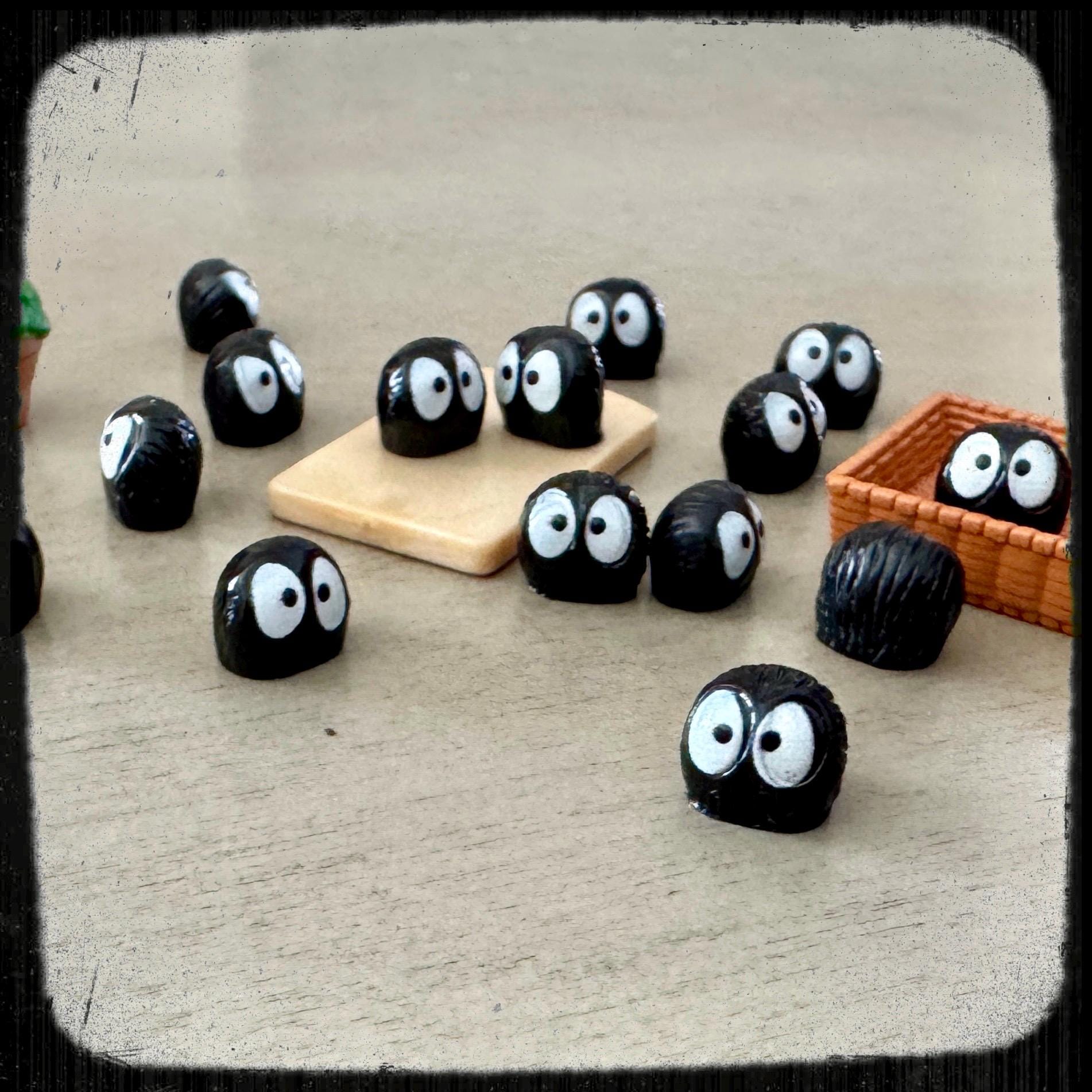 VanillaStarCafe Miniature Black Resin Soot Sprites for Crafting