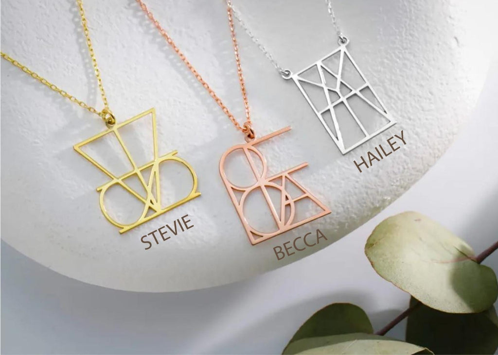 SilverGoldandRose Personalized Logo Necklace Hand-Drawn Sterling Silver Pendant