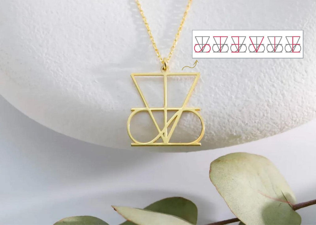 SilverGoldandRose Personalized Logo Necklace Hand-Drawn Sterling Silver Pendant