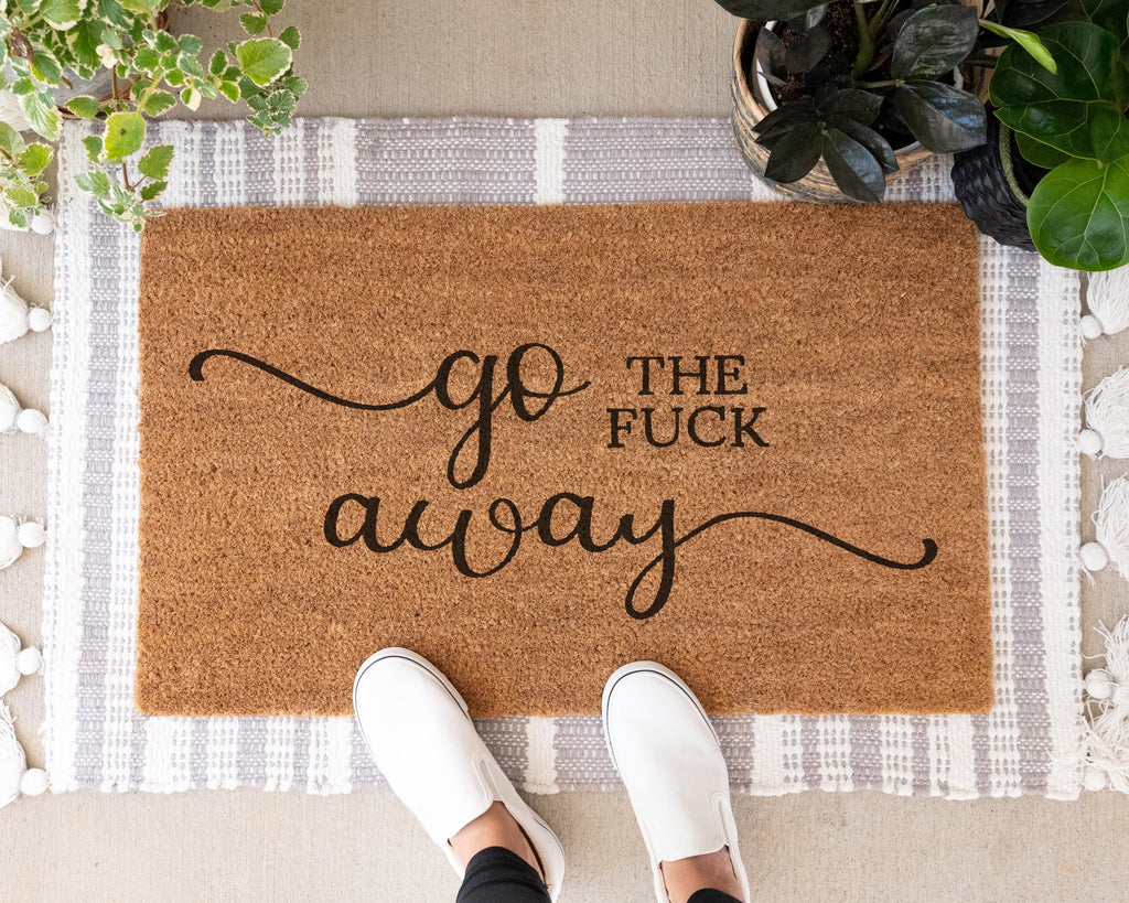HamlinRowShop Funny Go Away Coir Doormat Anti-Slip