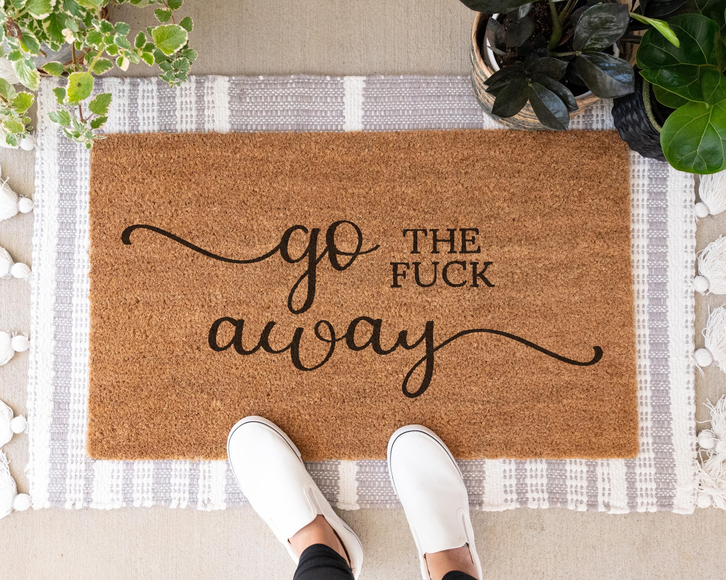 HamlinRowShop Funny Go Away Coir Doormat Anti-Slip