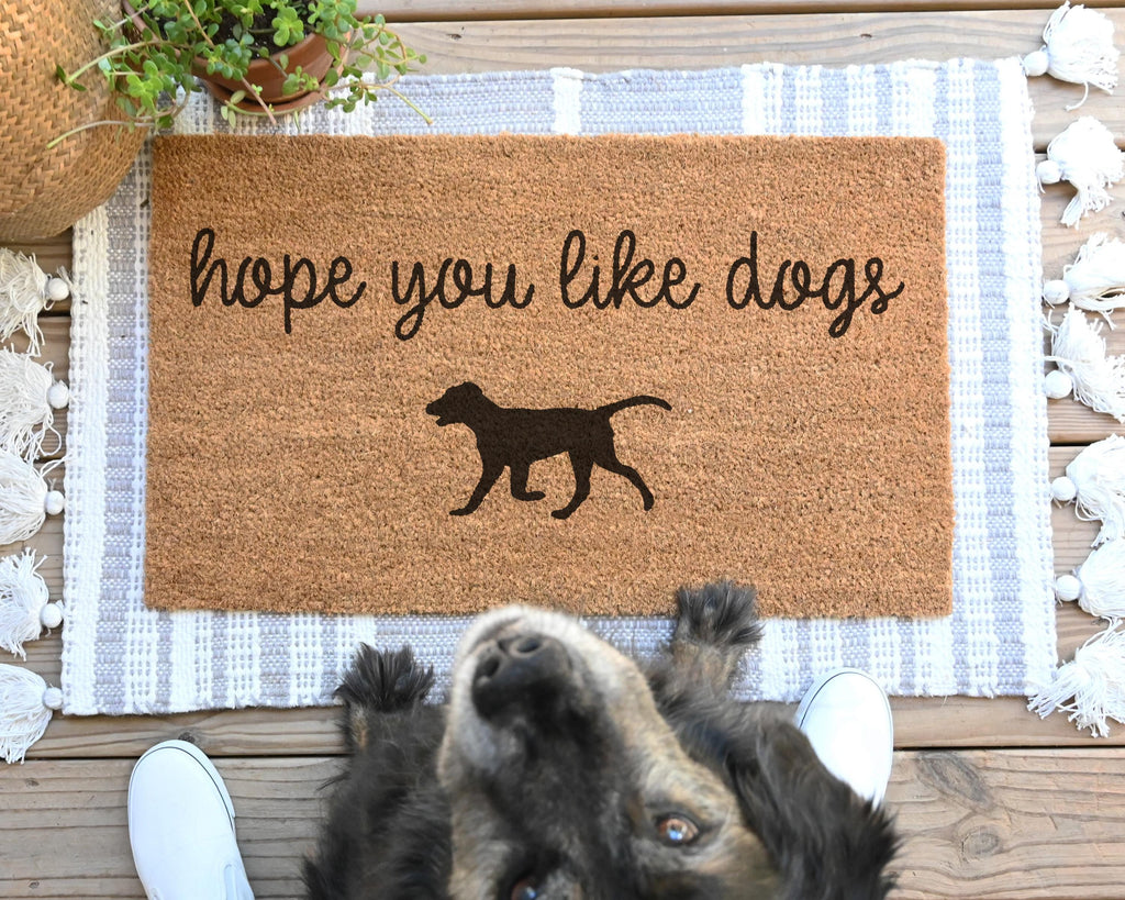 HamlinRowShop Hope You Like Dogs Funny Coir Doormat Slip Resistant
