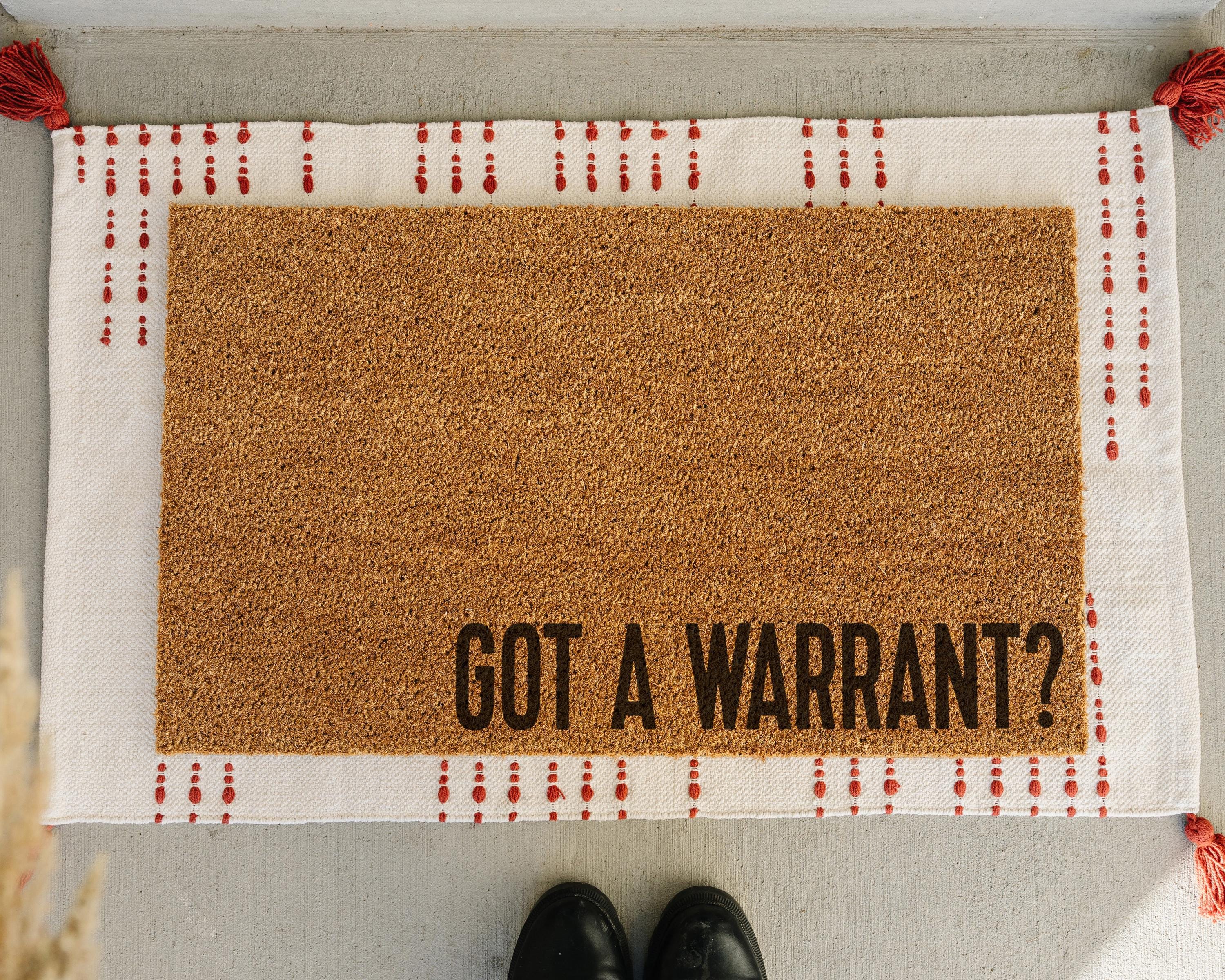 HamlinRowShop Come Back With a Warrant Coir Doormat Funny Welcome Mat