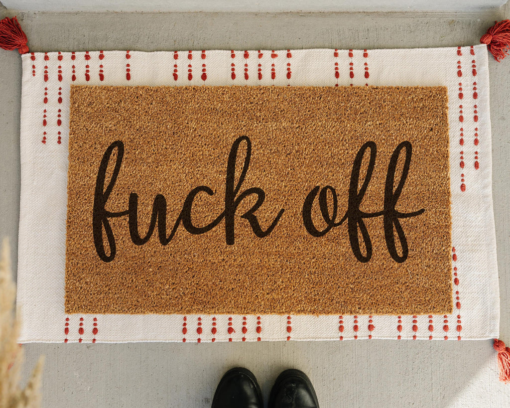 HamlinRowShop Fuck Off Doormat Funny Coir Welcome Mat