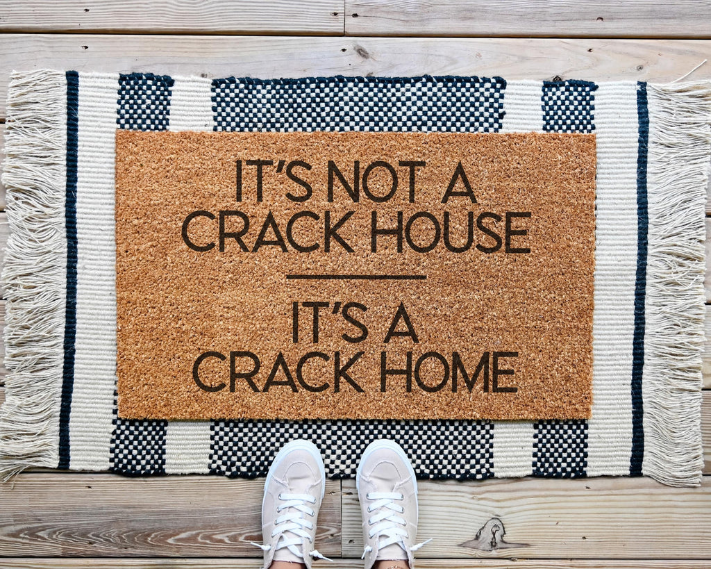 HamlinRowShop Not a Crack House Crack Home Coir Door Mat