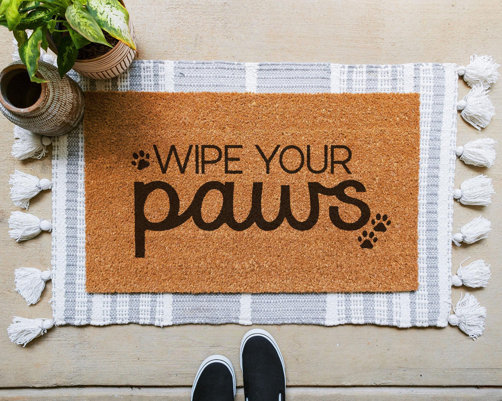 Wipe Your Paws Coir Doormat Funny Dog Welcome Mat