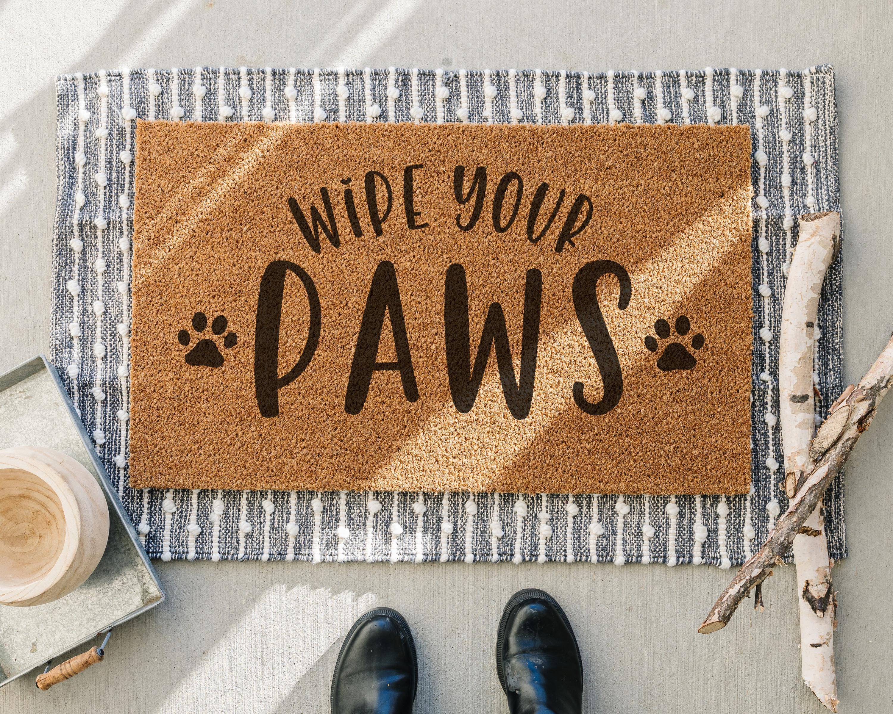 HamlinRowShop Wipe Your Paws Funny Dog Doormat Coir Welcome Mat