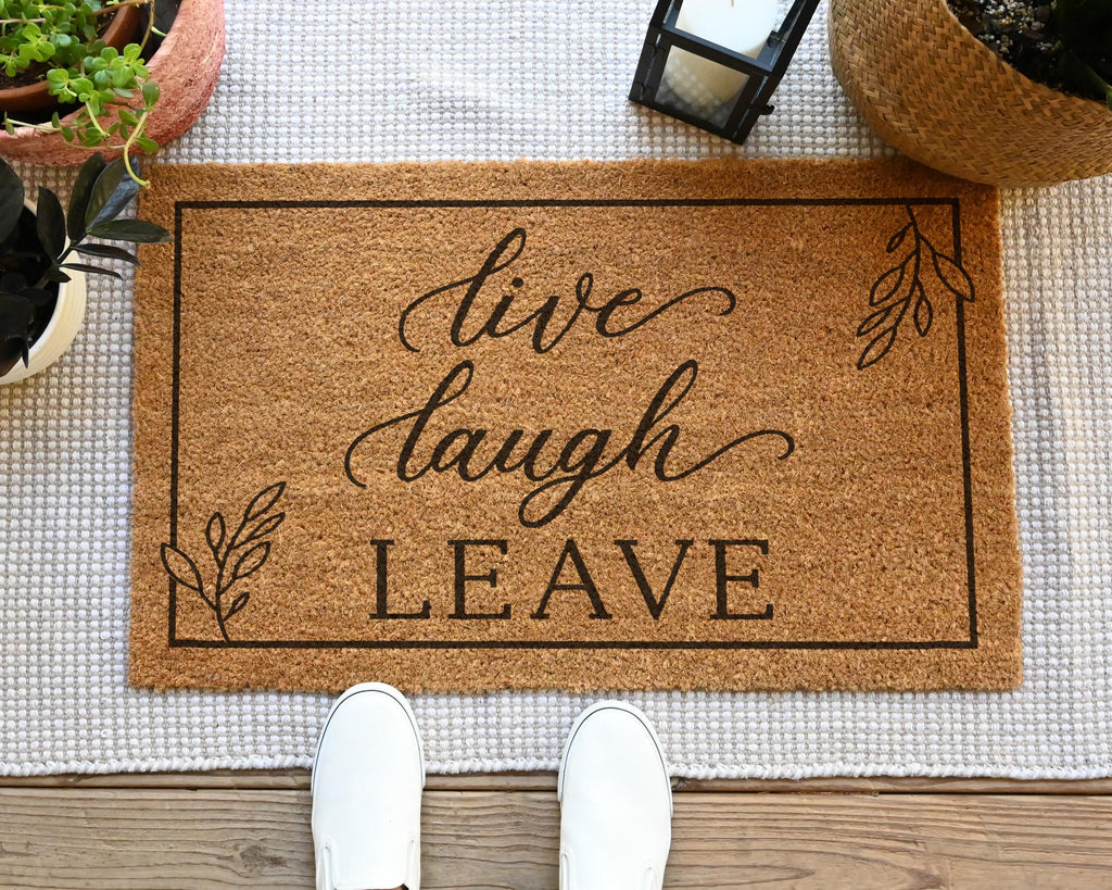 HamlinRowShop Live Laugh Leave Coir Doormat