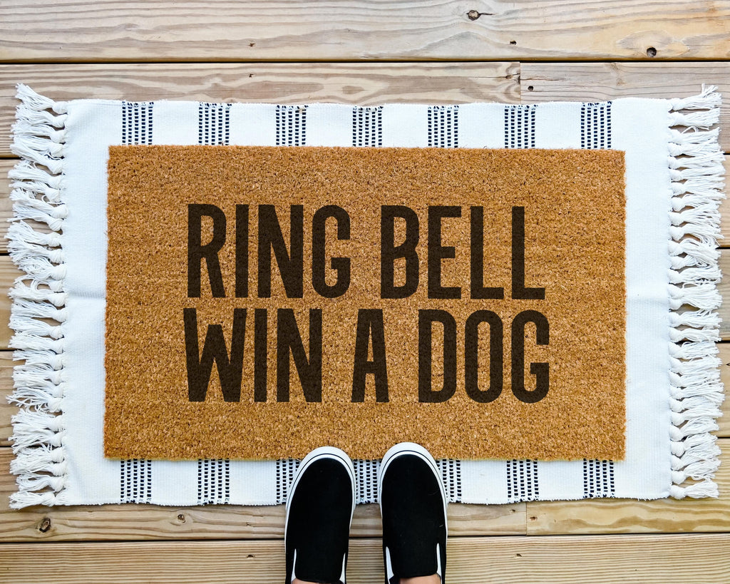 Funny Ring Bell Win A Dog Coir Doormat