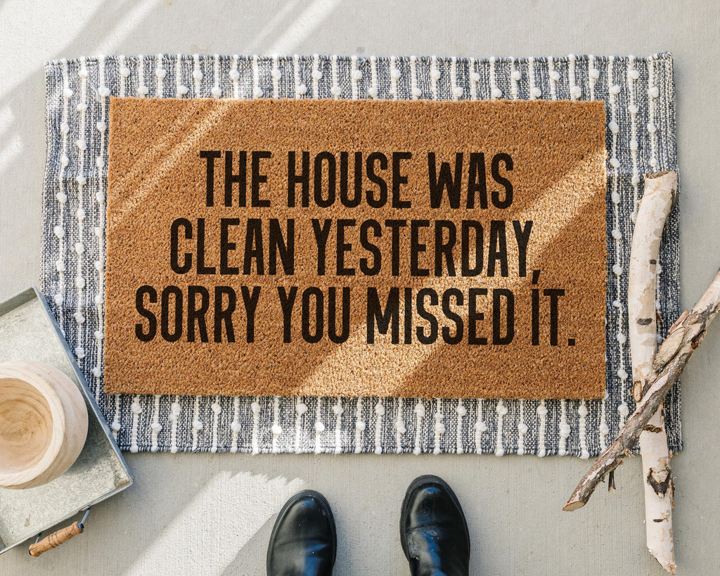 HamlinRowShop Funny Coir Doormat Welcome Mat with Rubber Backing
