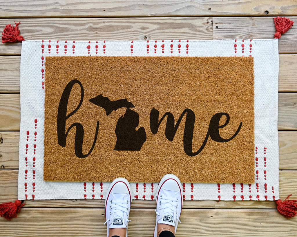Custom Home State Coir Doormat Personalized Welcome Mat