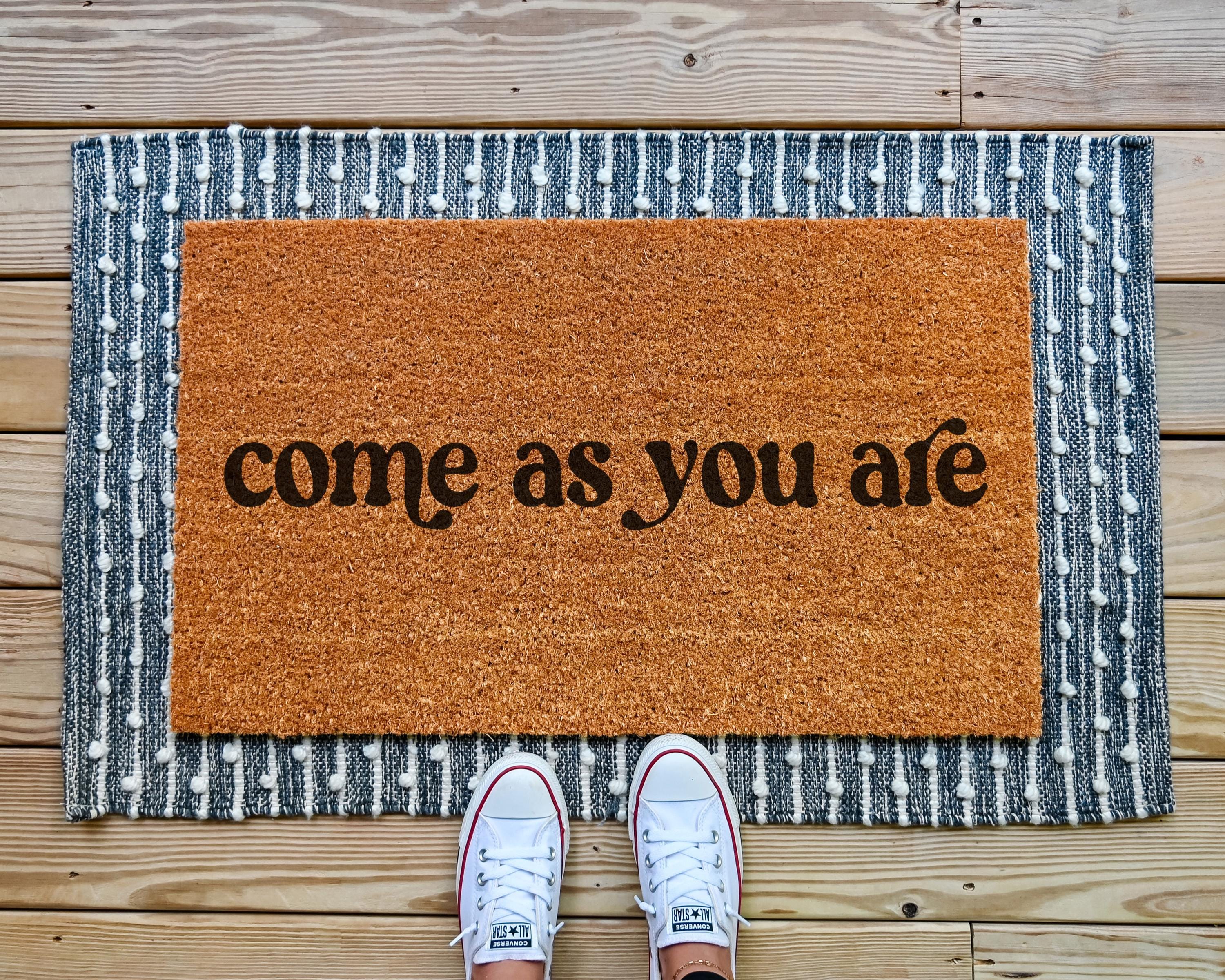 Come As You Are Coir Doormat Cursive Design Natural Fiber