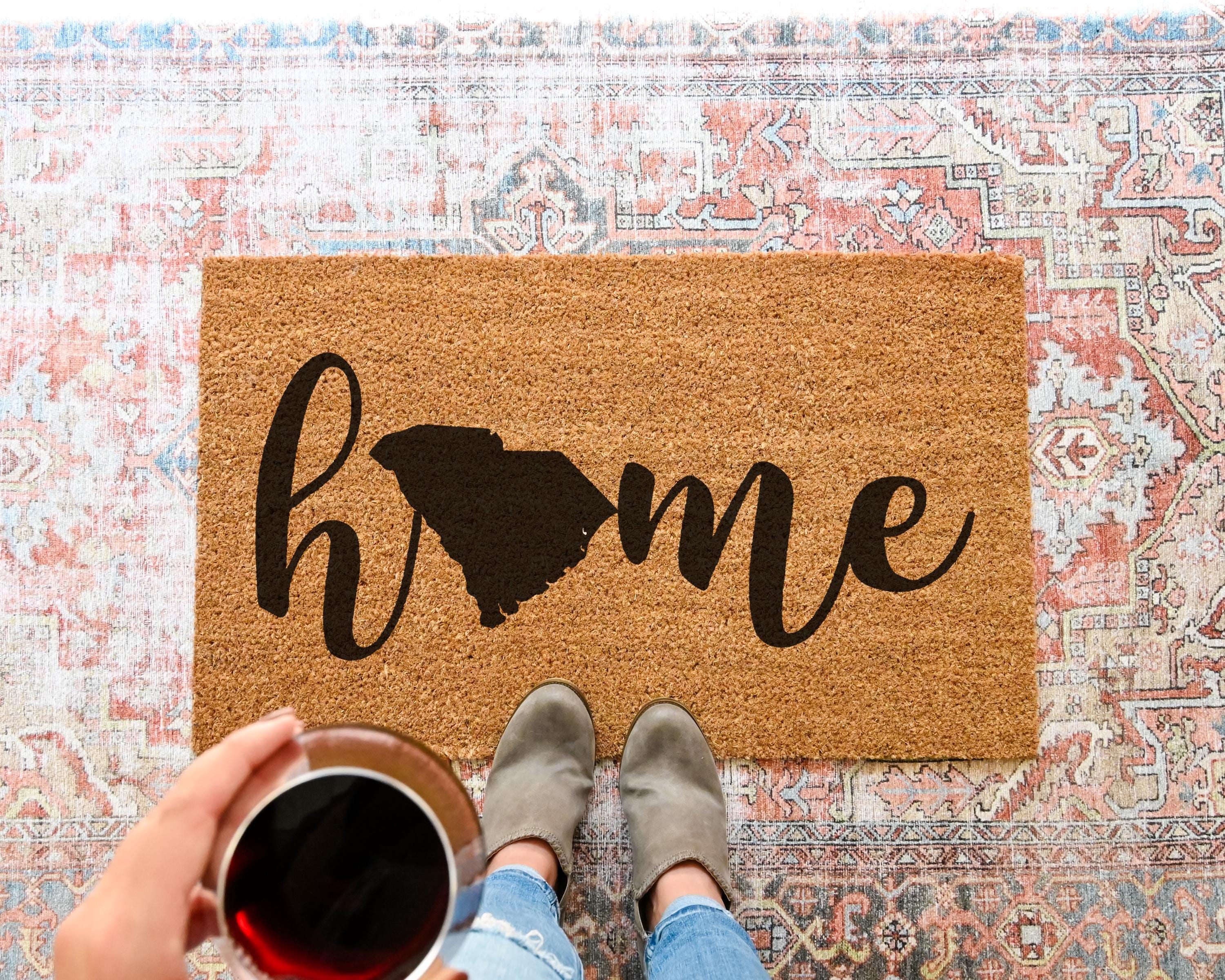 HamlinRowShop Custom Home State Coir Doormat
