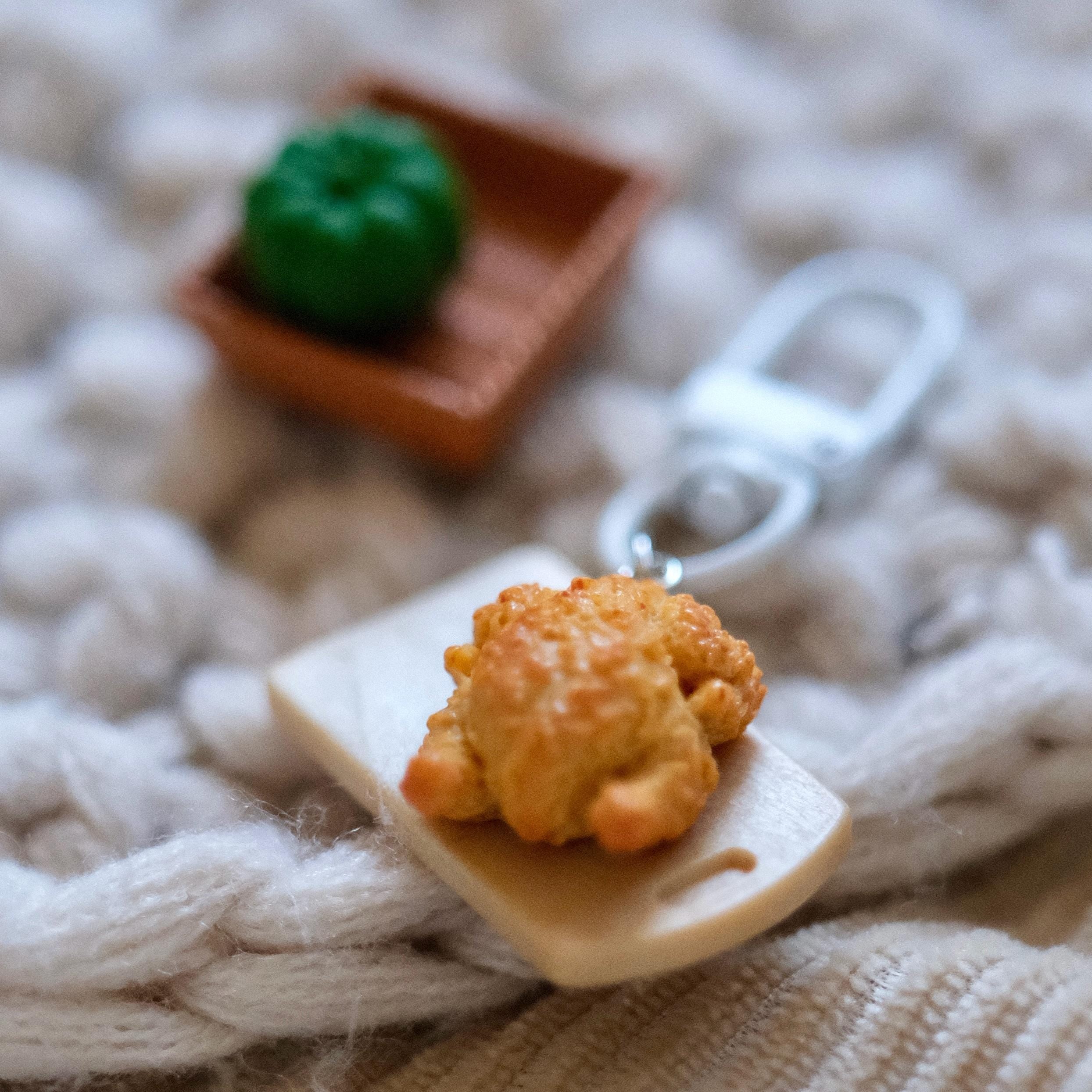 VanillaStarCafe Fried Chicken Charm Resin Keychain 1 Inch