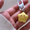 VanillaStarCafe Smiling Stars Polymer Clay Keychain 1in