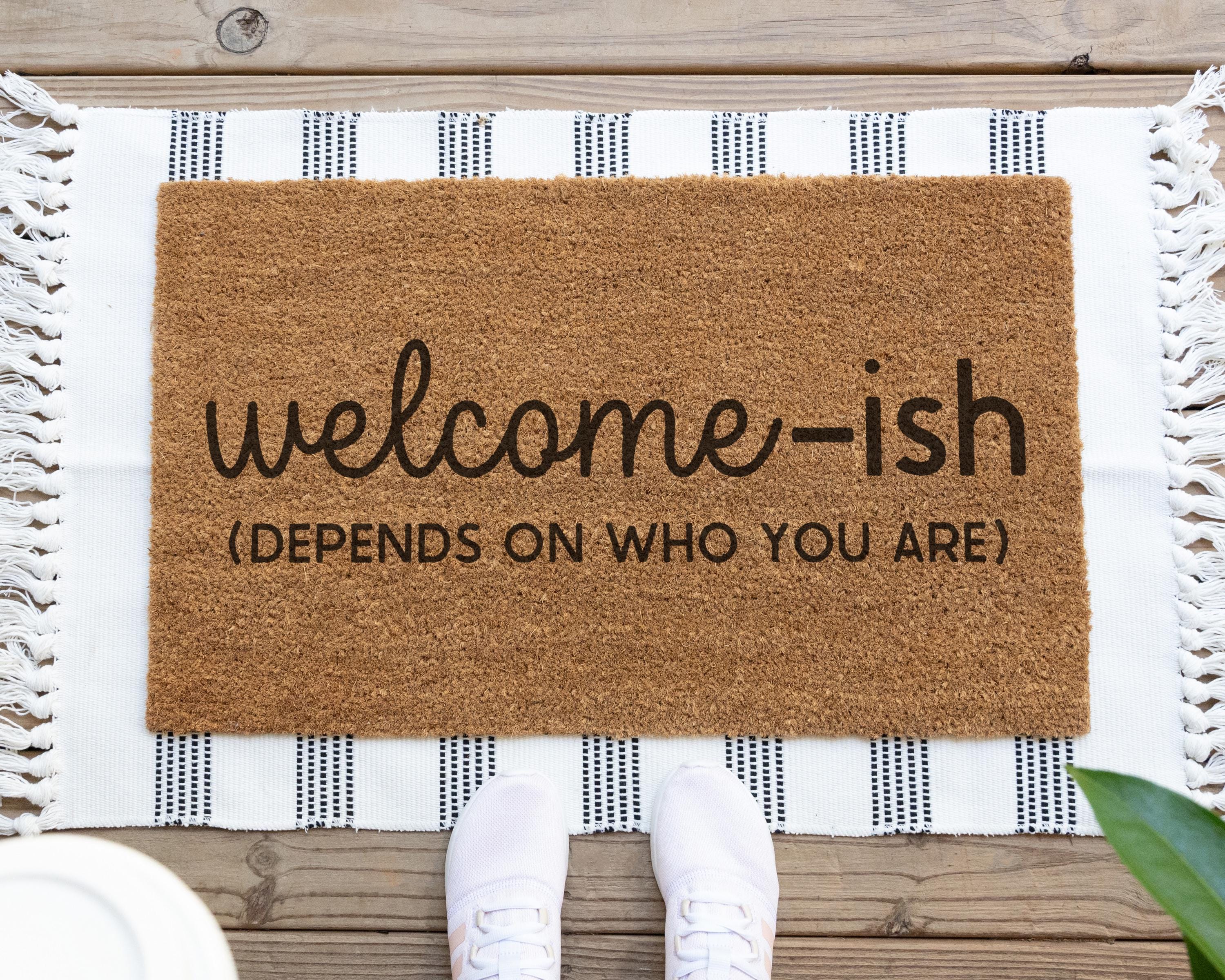 HamlinRowShop Welcome-ish Coir Doormat Funny Design