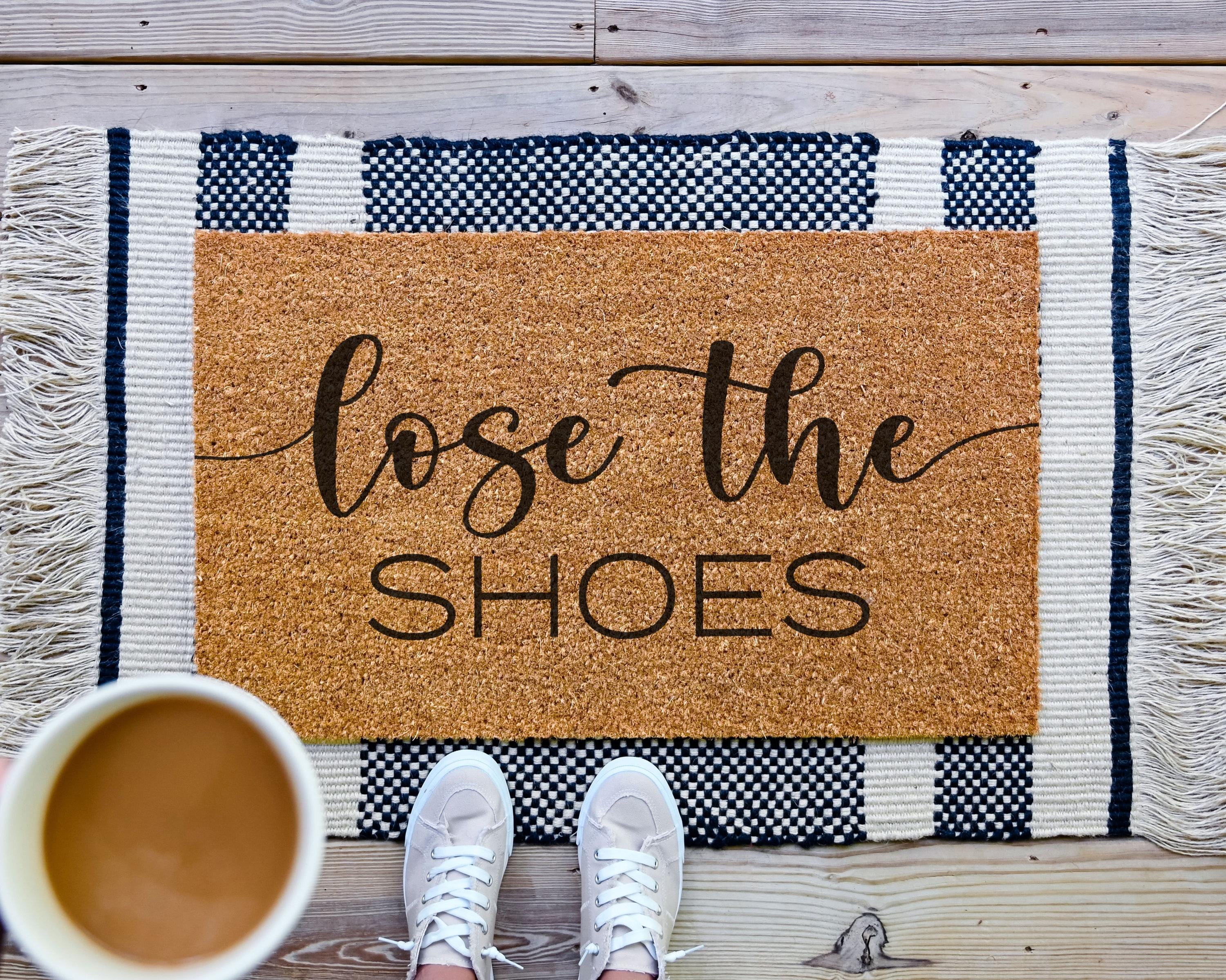 HamlinRowShop Lose the Shoes Coir Doormat Funny Welcome Mat