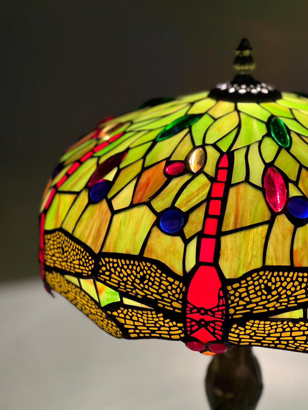 U2Antique Dragonfly Tiffany Table Lamp