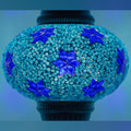 MoslandHome Handmade Turkish Mosaic Glass Globe Pendant Light Blue