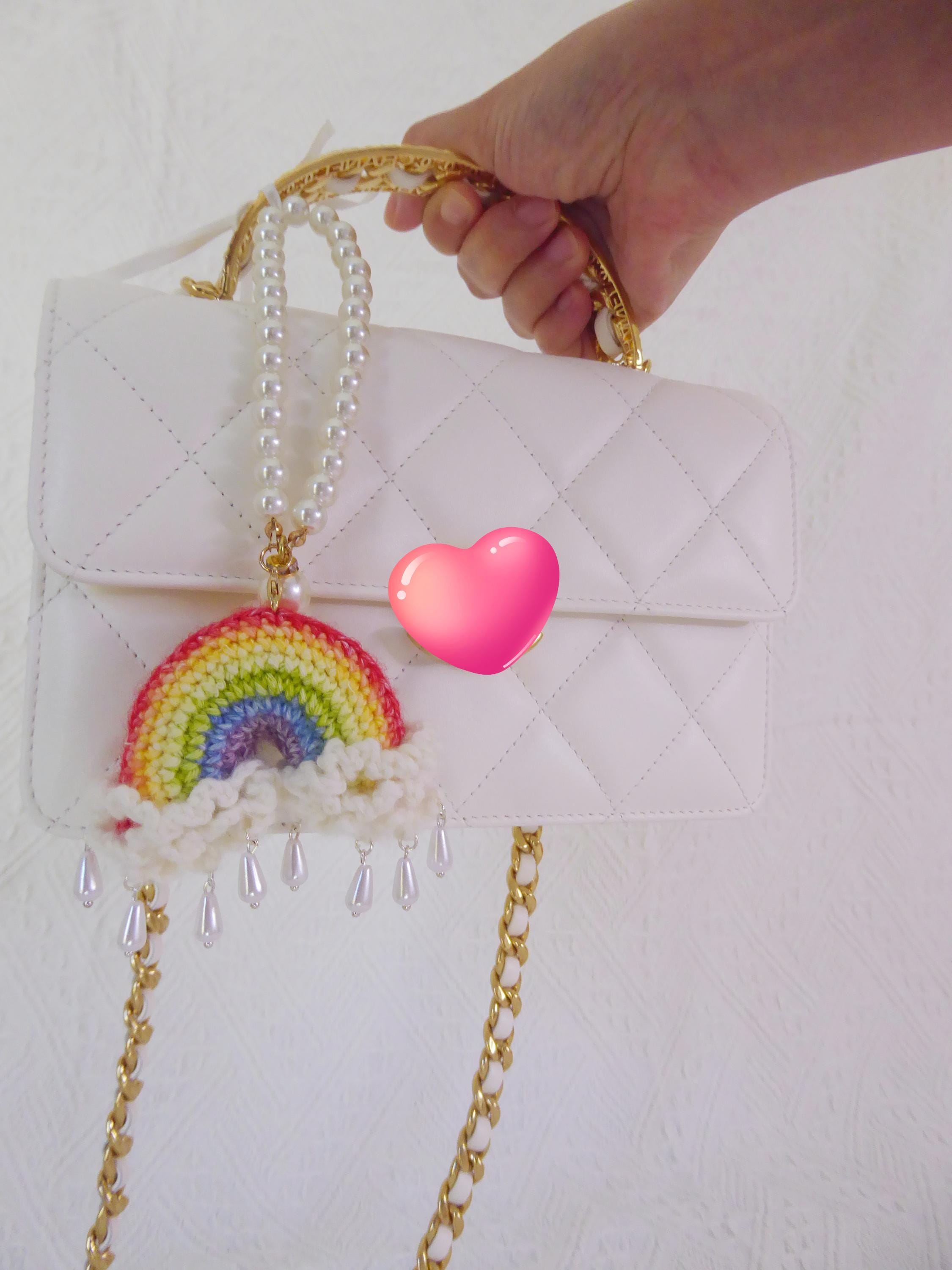 CrochetRecipe Handmade Crochet Pig Duck Keychain Rainbow