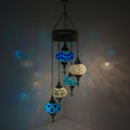 MoslandHome Handmade Turkish Mosaic 5 Globe Chandelier Pendant Lamp
