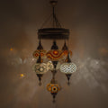 MoslandHome Handmade Turkish Mosaic Chandelier 7 Globe Hanging Lamp