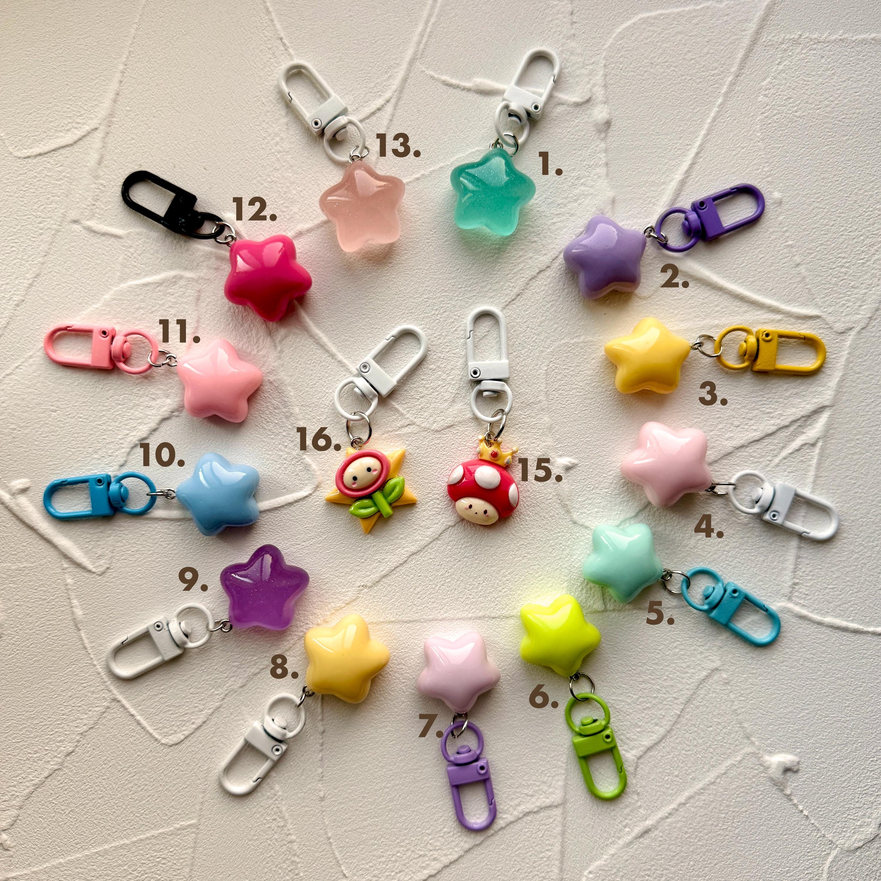VanillaStarCafe Kirby Stars Keychain - Acrylic Charm