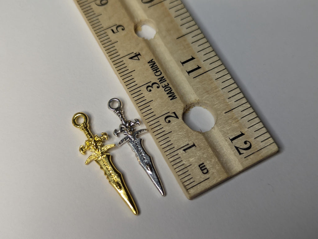 NoctemPottery Ceramic Beaded Sword Charm Pendant Necklace Adjustable Cord
