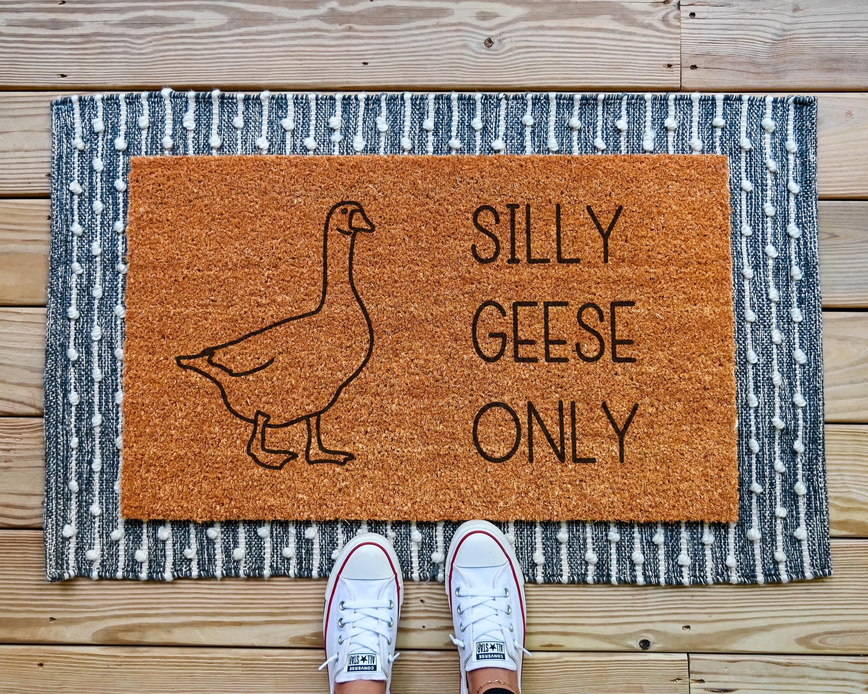 Silly Geese Only Coir Doormat: Funny Welcome Mat
