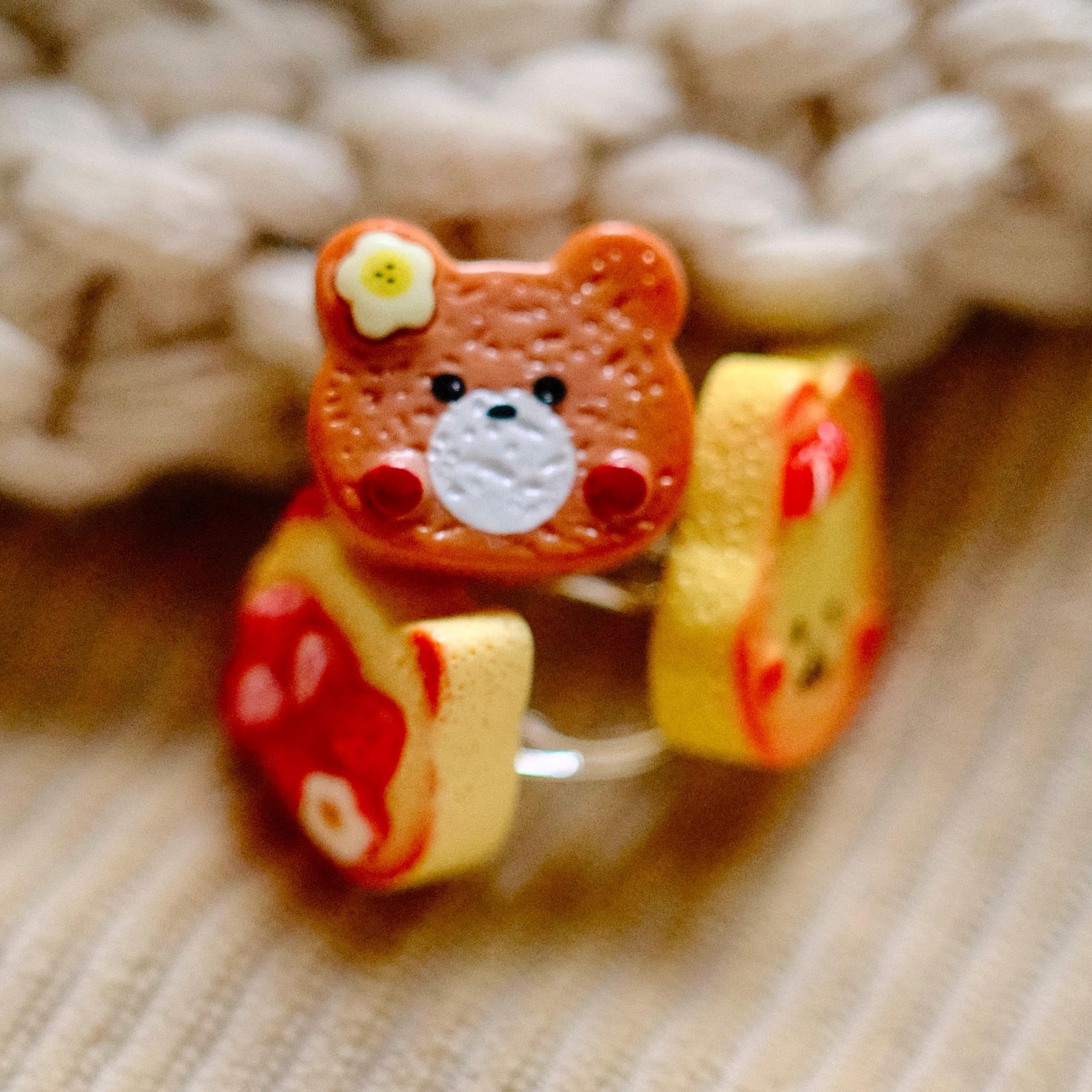 VanillaStarCafe Strawberry Cat Tart Set Handmade Resin Charm