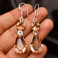 Handmade Morganite Earrings: Sterling Silver Bohemian Jewelry