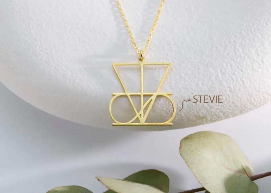 SilverGoldandRose Personalized Logo Necklace Hand-Drawn Sterling Silver Pendant