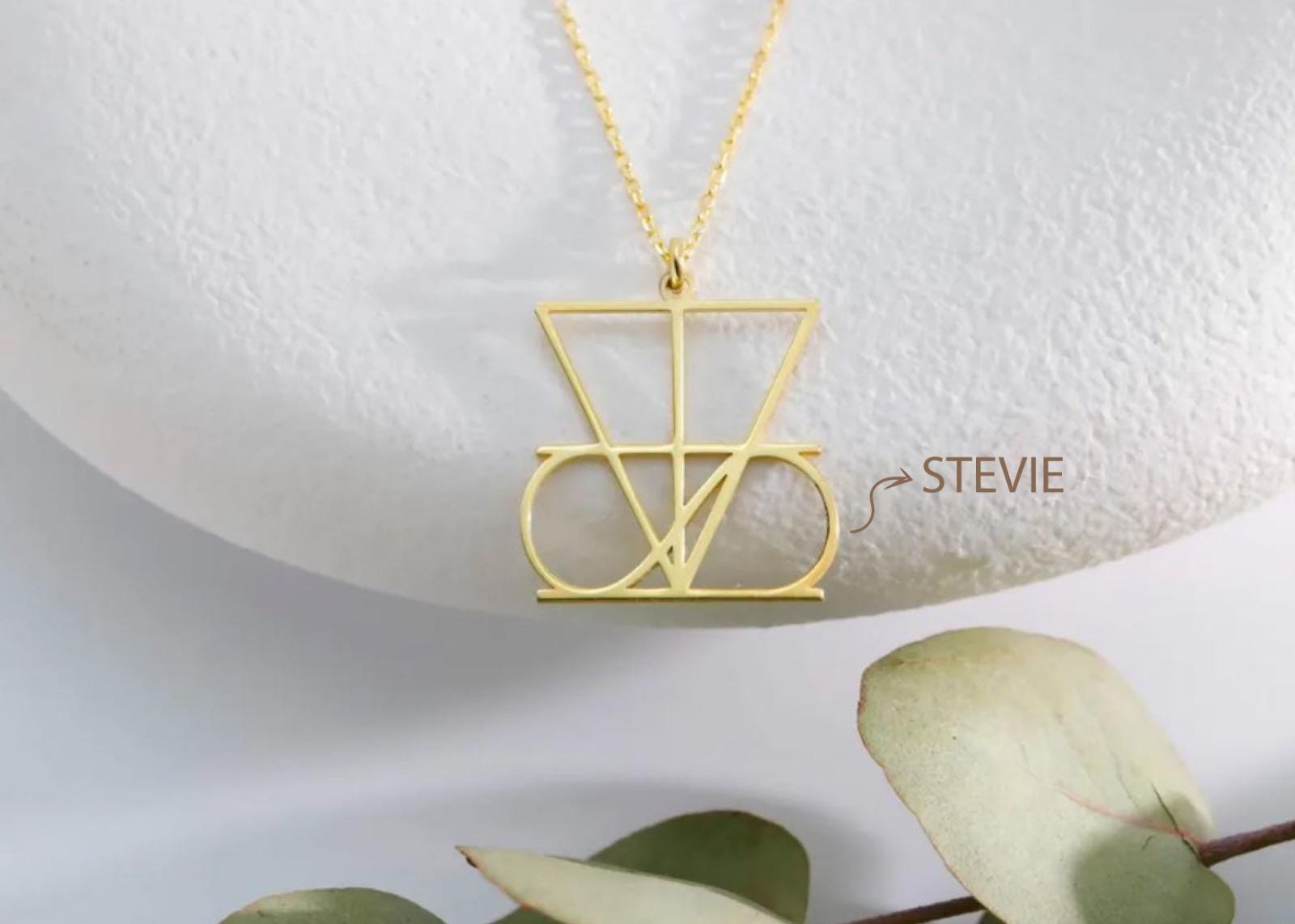 SilverGoldandRose Personalized Logo Necklace Hand-Drawn Sterling Silver Pendant