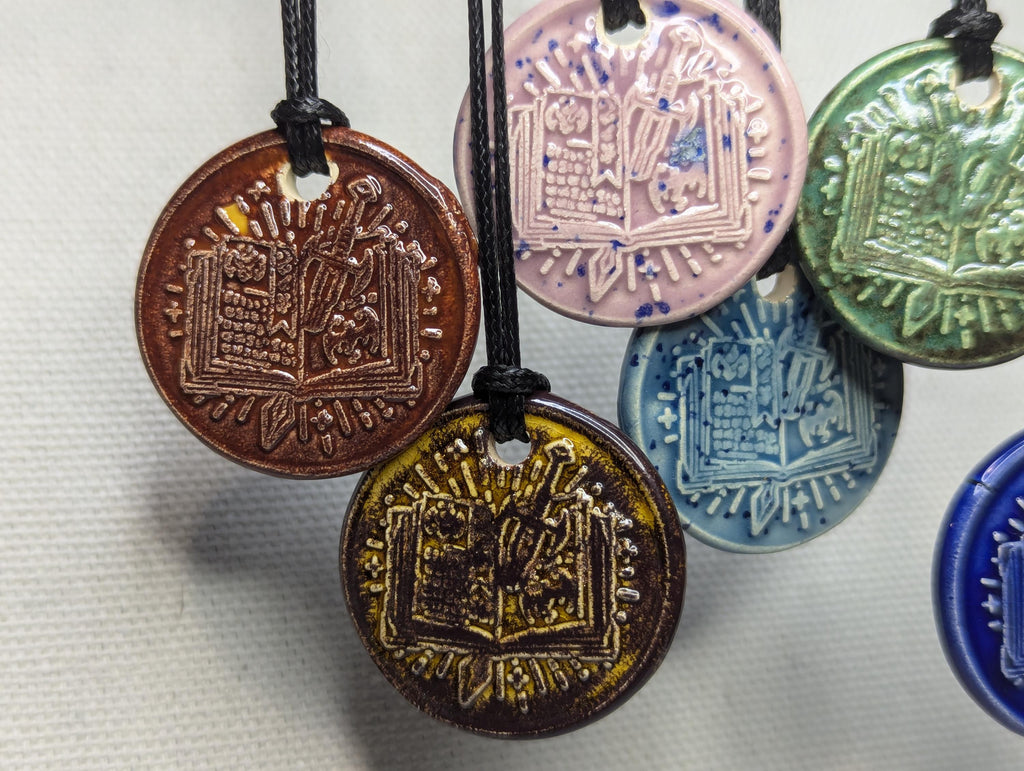 NoctemPottery Storybook Sword DND Ceramic Wax Seal Pendant Necklace Adjustable