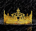 HappyJewelryWorld Renaissance Gold Crown Black Rhinestone Theatrical Prop