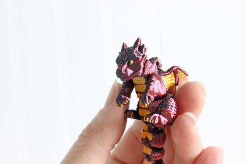 DelightfullyDutch Dragon Keychain 5.4in 3D Printed Black