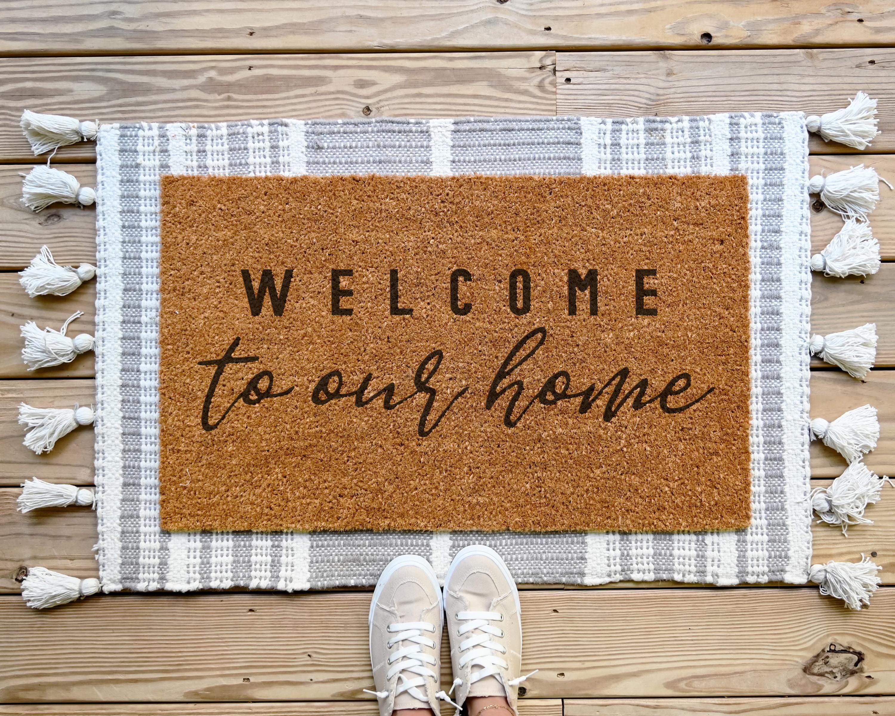 HamlinRowShop Coir Welcome Doormat - To Our Home, Front Porch Decor