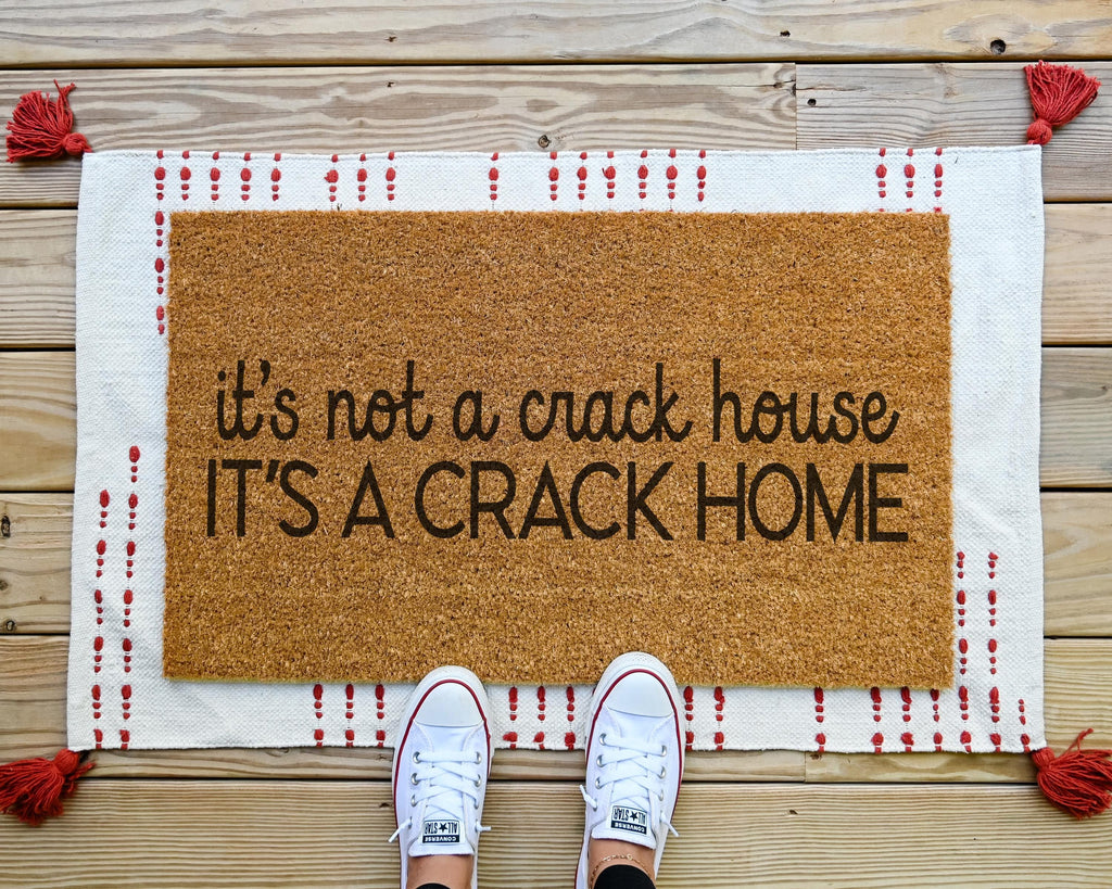 HamlinRowShop Not a Crack House Crack Home Coir Door Mat