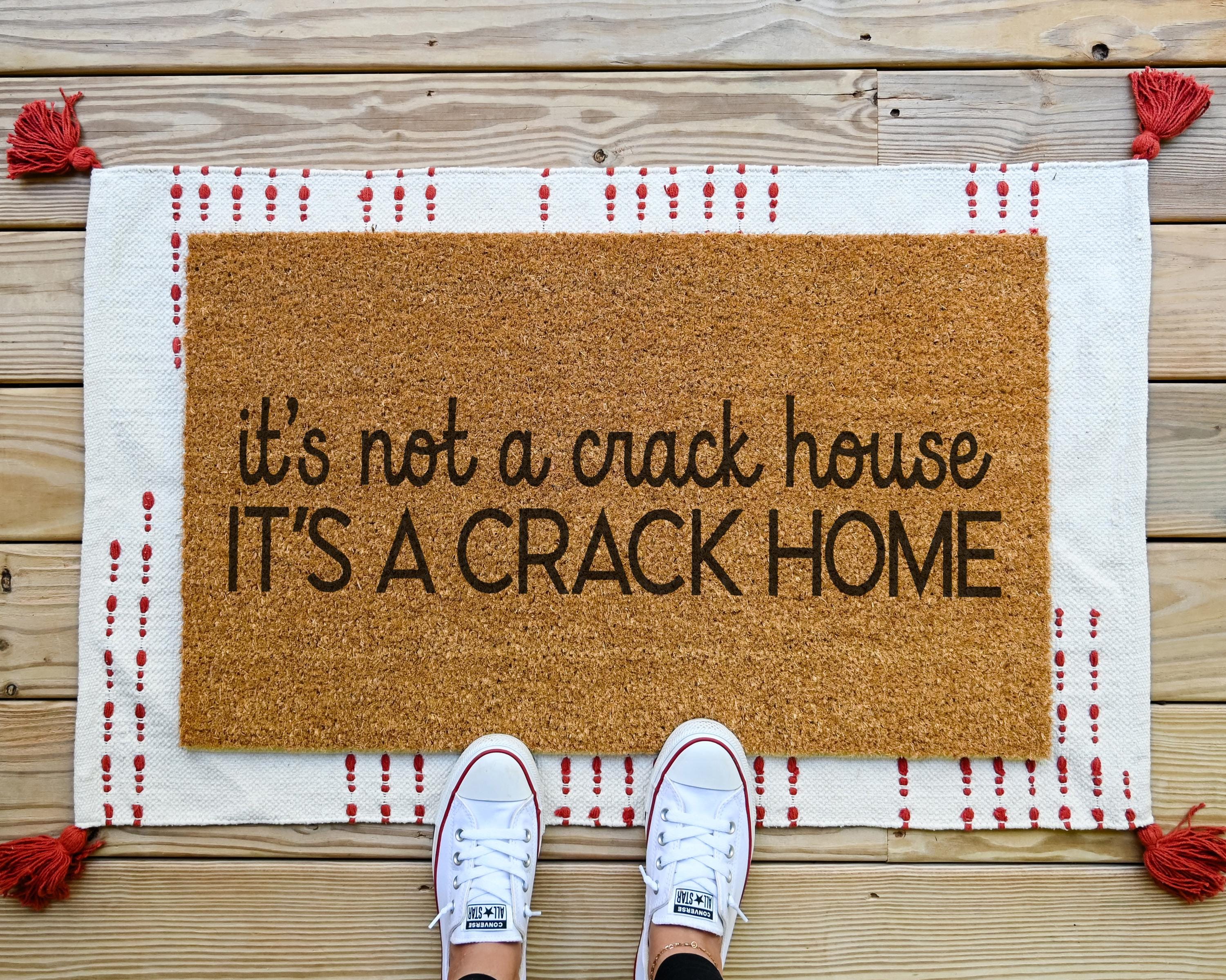 HamlinRowShop Not a Crack House Crack Home Coir Door Mat