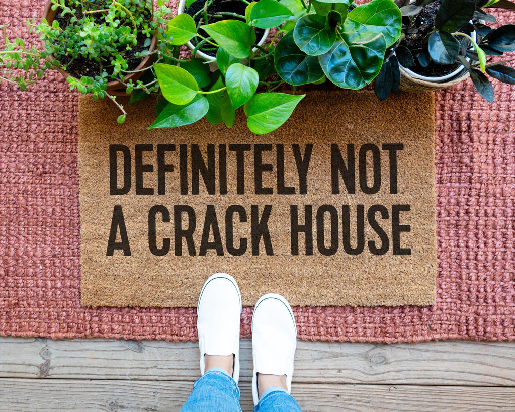 HamlinRowShop Definitely Not A Crack House Funny Coir Doormat