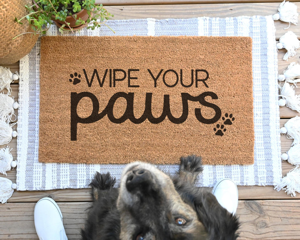 Wipe Your Paws Coir Doormat Funny Dog Welcome Mat