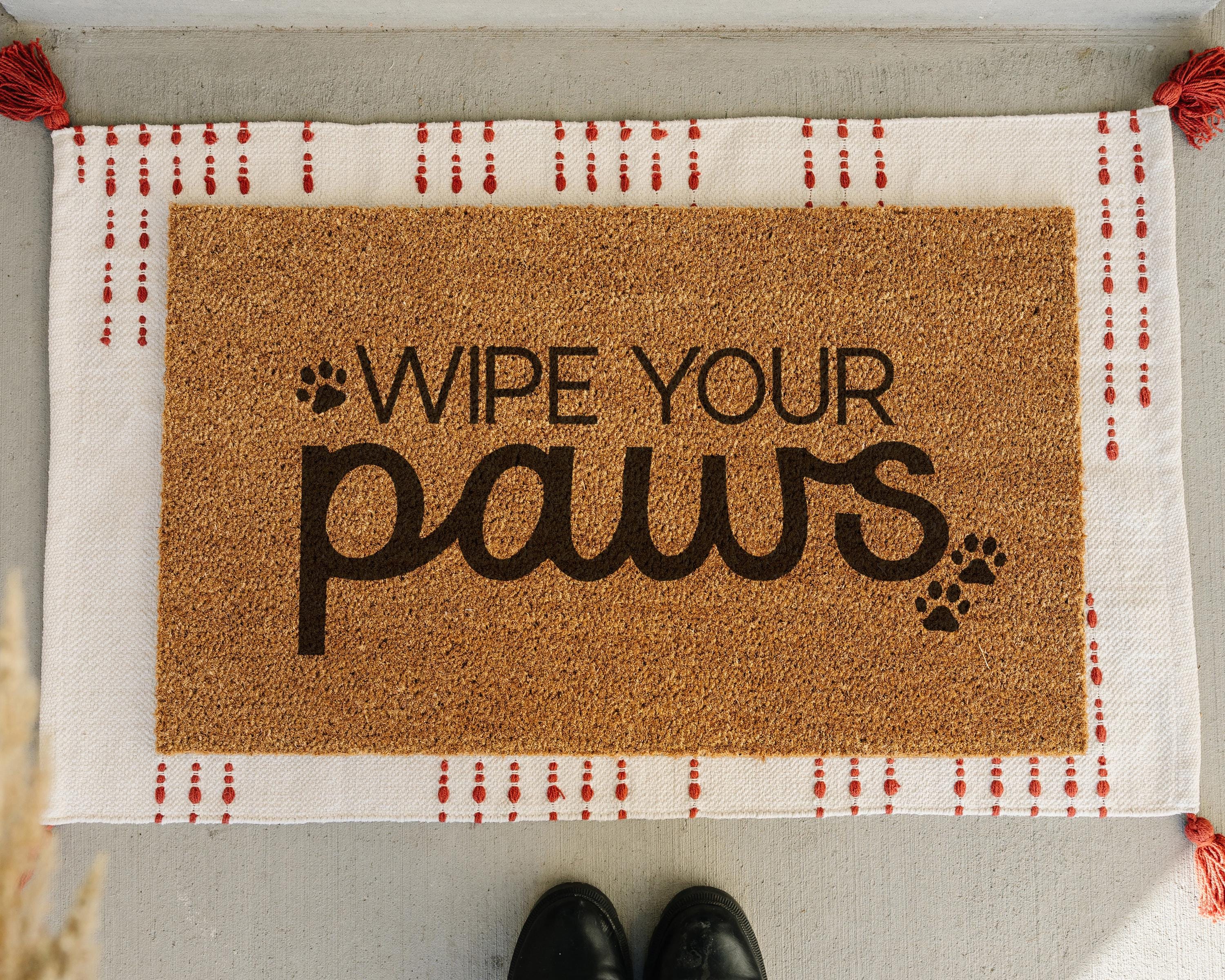 Wipe Your Paws Coir Doormat Funny Dog Welcome Mat