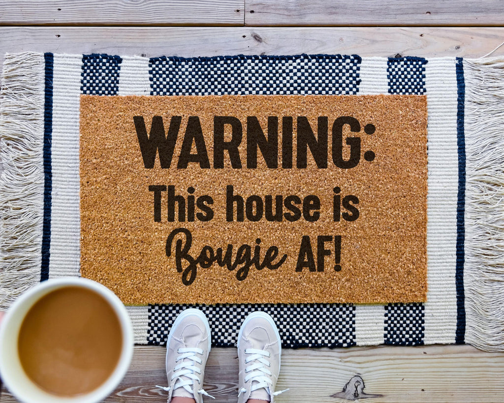 Bougie AF Coir Doormat, Funny Welcome Mat for Front Door