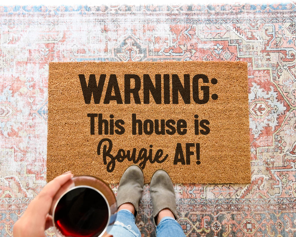 Bougie AF Coir Doormat, Funny Welcome Mat for Front Door
