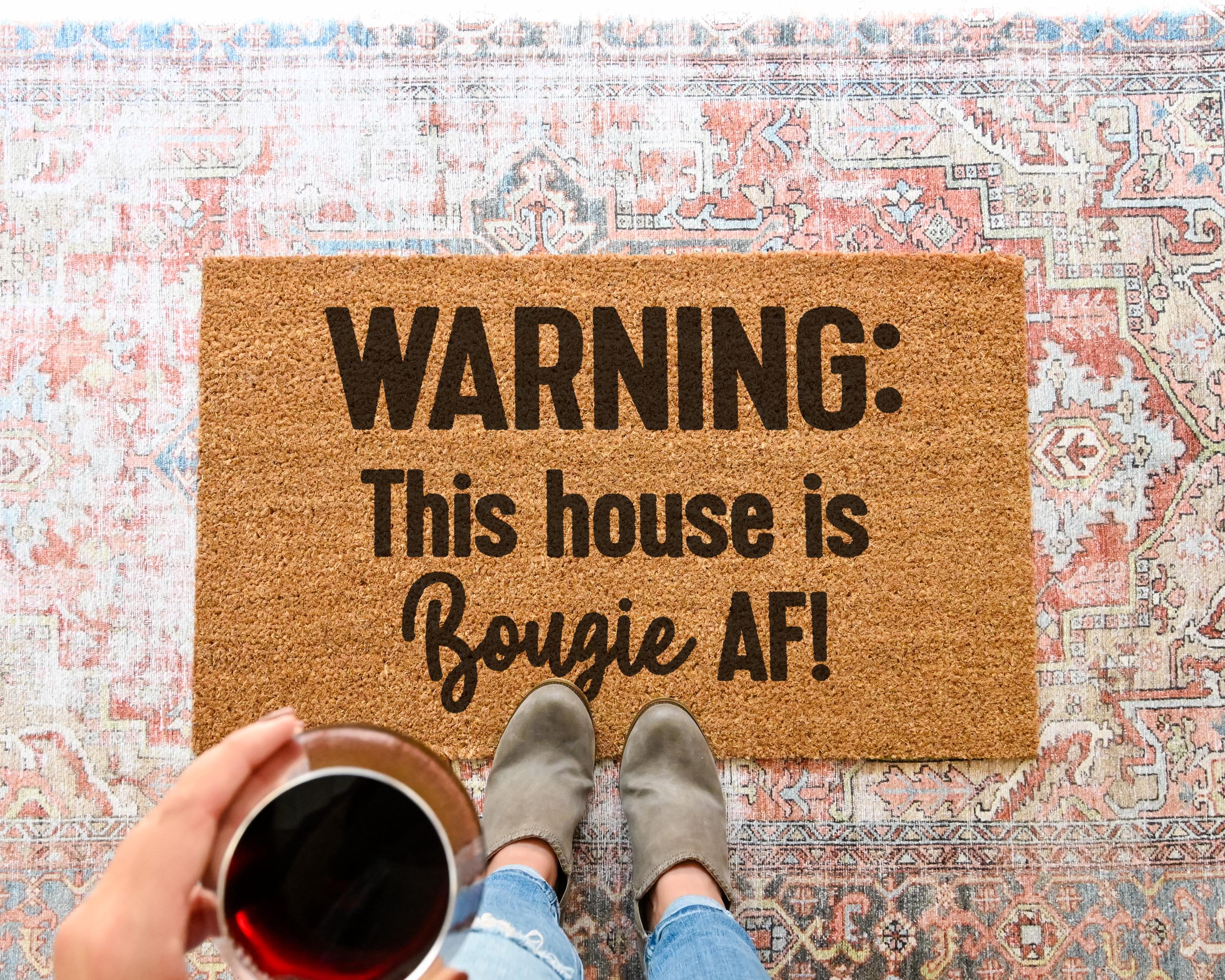 Bougie AF Coir Doormat, Funny Welcome Mat for Front Door