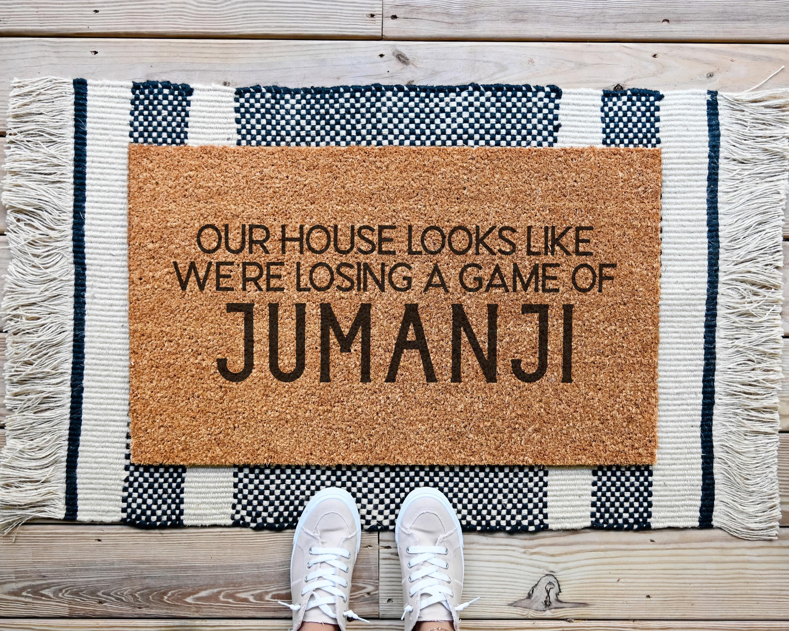 HamlinRowShop Jumanji Funny Doormat Coir Rubber Backing