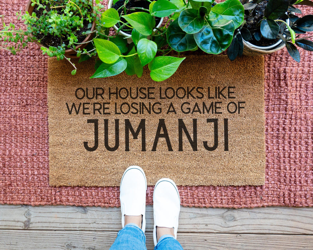 HamlinRowShop Jumanji Funny Doormat Coir Rubber Backing
