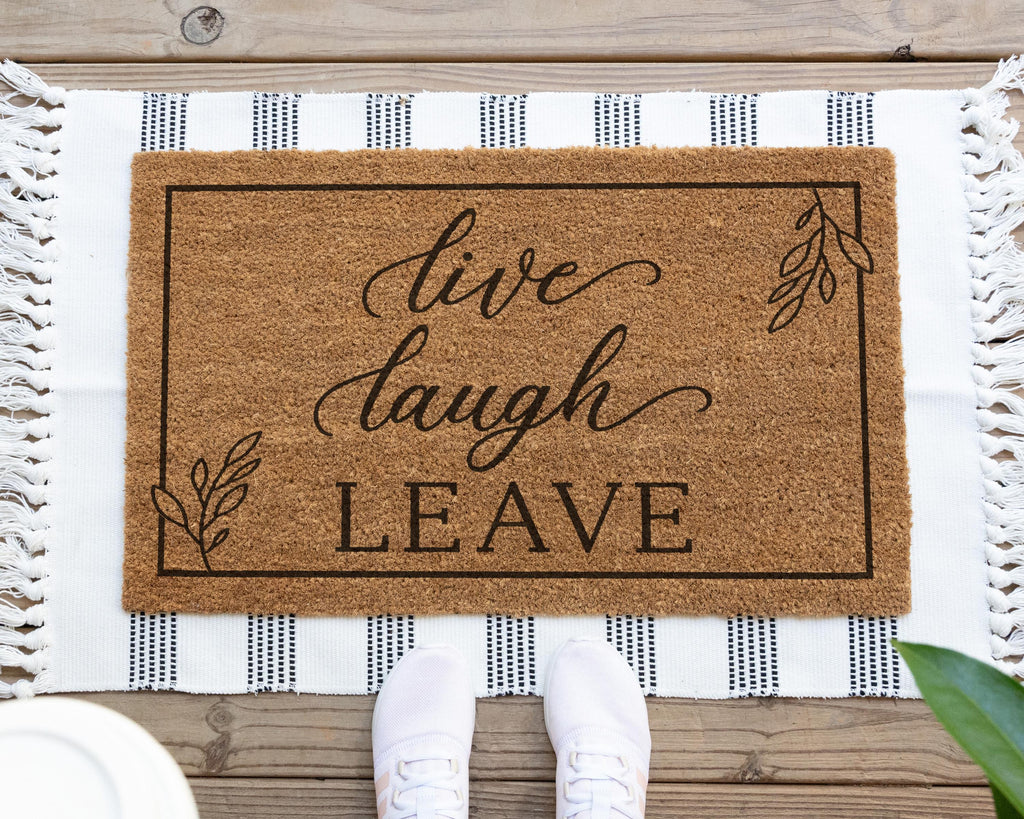 HamlinRowShop Live Laugh Leave Coir Doormat