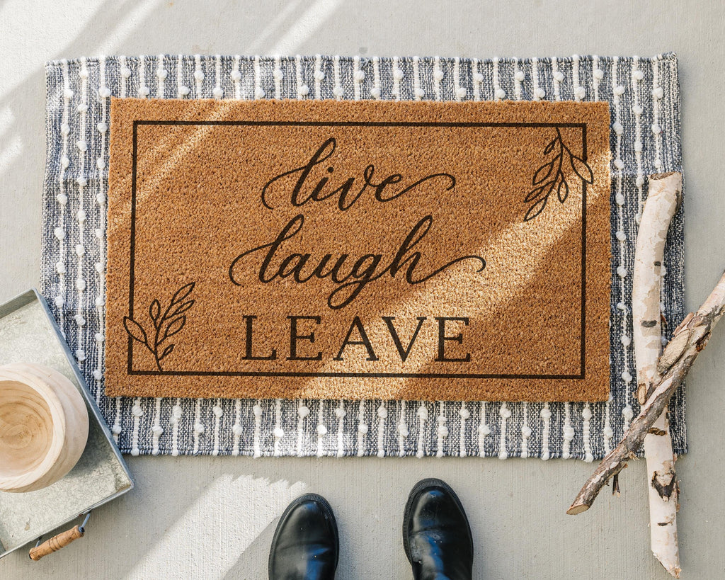 HamlinRowShop Live Laugh Leave Coir Doormat