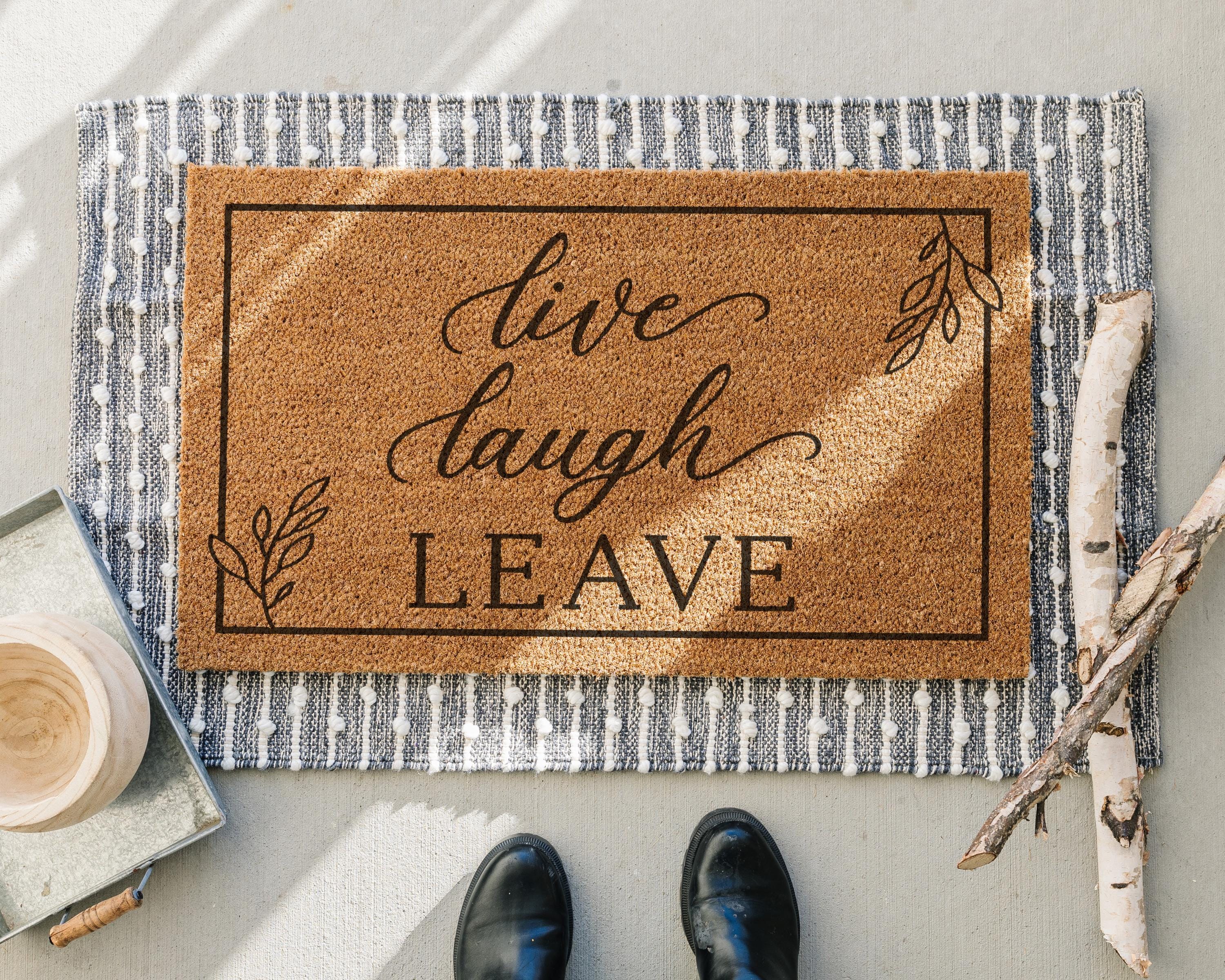 HamlinRowShop Live Laugh Leave Coir Doormat
